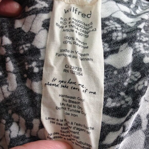 * Wilfred Rayon Lace Print La Rivière Long Sleeve w/Open Back Size S - Picture 5 of 7